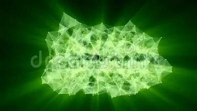 绿色神经丛网络转换为霓虹灯西班牙文字动画-<strong>加入我们</strong>。